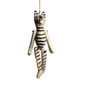 Vintage Zebra Dangling Christmas Ornament Discovery Channel Anthropomorthic 7"